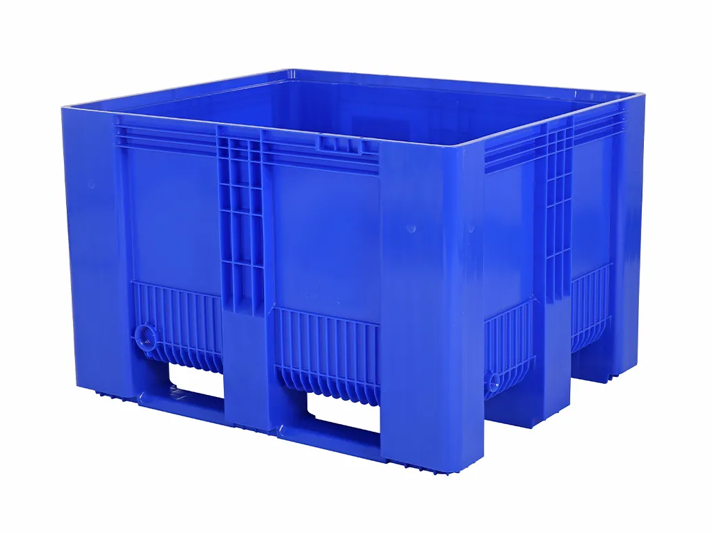SB3 Kunststoff Palettenbox - 1200 x 1000 mm - auf 3 Kufen - Blau