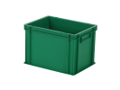 Stapelbak - 400 x 300 x H 280 mm - gesloten handgrepen - versterkte bodem - groen