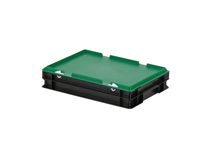 Combicolor dekselbak - 400 x 300 x H 90 mm (gladde bodem) - zwart-groen