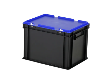 Combicolor dekselbak - 400 x 300 x H 295 mm (versterkte bodem) - zwart-blauw