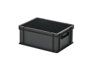 Stapelbeh&auml;lter - 400 x 300 x H 175 mm - geschlossene Handgriffe - glatter Boden - schwarz