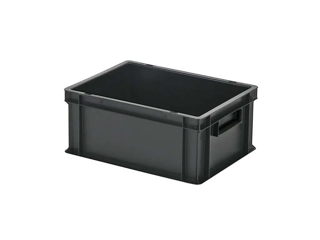 Stacking bin / bin for plates - 400 x 300 x H 175 mm - black (smooth base)