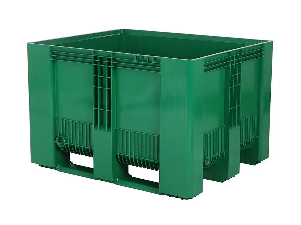 SB3 plastic palletbox - 1200 x 1000 mm - 3 runners - green