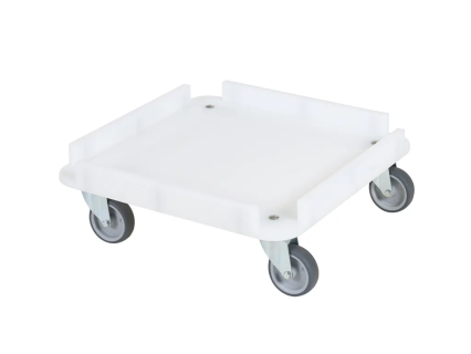 Kunstst.Fahrgestell 560x560xH195mm 4 Lenkr./verz.PU/natur