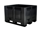 Palletbox BIG BOX - 1200x1000 mm - gesloten - 3 sledes - zwart