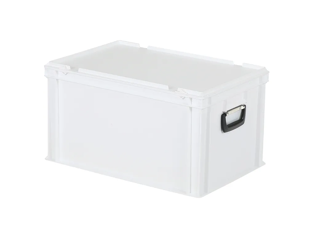 Kunststoffkoffer - 600 x 400 x H 335 mm - Weiß - Behälter mit Deckel und Griff