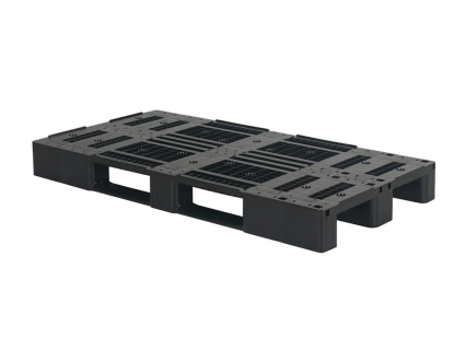 Kunststoffpalette D1-DUO ECO - 1500 x 800 mm - mit umlaufenden 7-mm-R&auml;ndern - 3 Palettenkufen - verst&auml;rkt