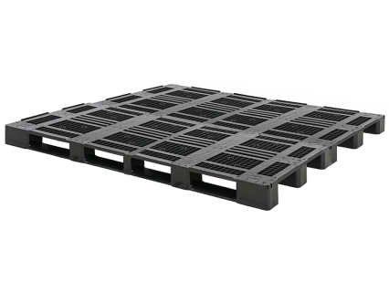 Kunststoffpalette D3-QUATTRO ECO - 2050 x 1950 mm - mit umlaufendem 7-mm-Rand - 5 Palettenkufen - verst&auml;rkt
