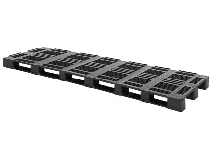 Kunststoffpalette D3-TRIO ECO - 3030 x 1000 mm - mit umlaufendem 7-mm-Rand - 3 Palettenkufen - verst&auml;rkt