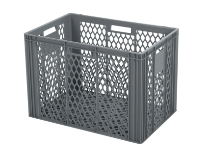 Stacking crate R142 - 600 x 400 x H 421 mm - grey