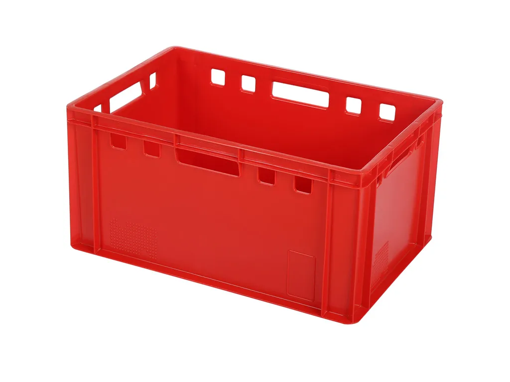 Bac gerbable E3 - rouge - Euronorm - 600 x 400 x H 300 mm (fond lisse)