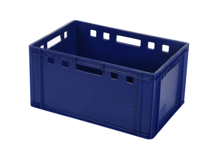 Bac gerbable E3 - bleu - Euronorm - 600 x 400 x H 300 mm (fond lisse)