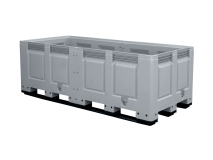 XL-size pallet box - type BIG BOX - DUO extended version - 2160 x 1000 x H790 mm - 1200 liter - 3 sledes - grey (custom-made)