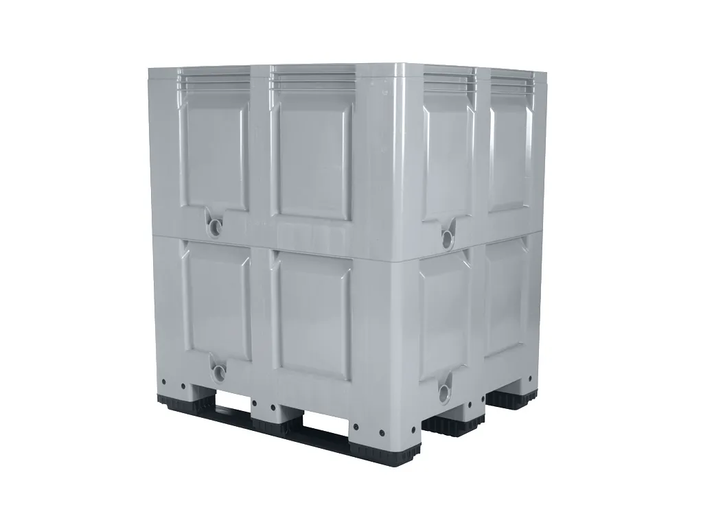 XL plastic palletbox - 1200 x 1000 mm - 3 runners - height variable