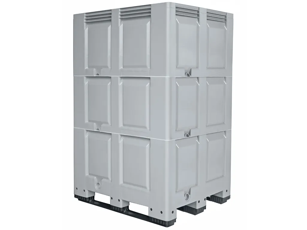 XXL kunststof palletbox - 1200 x 1000 mm - 3 palletsledes - variabele hoogte