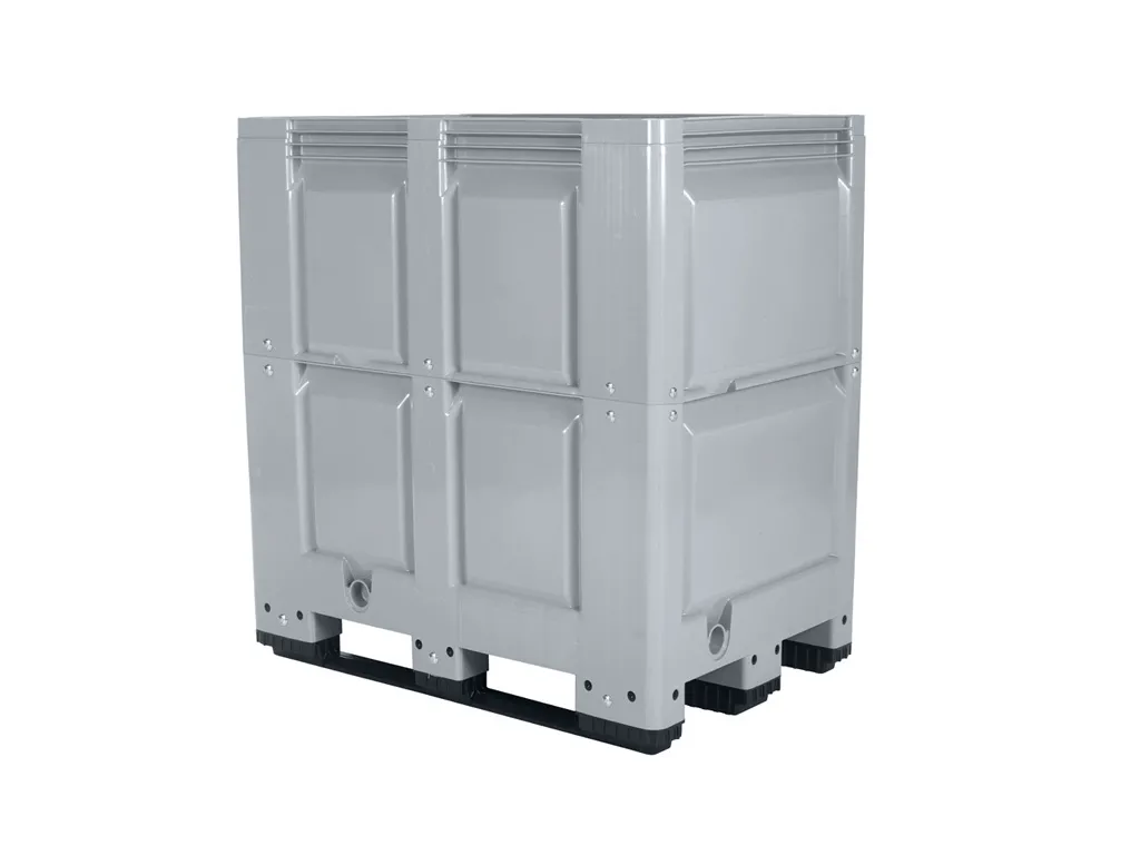 XL kunststof palletbox - 1200 x 800 mm - 3 palletsledes - variabele hoogte