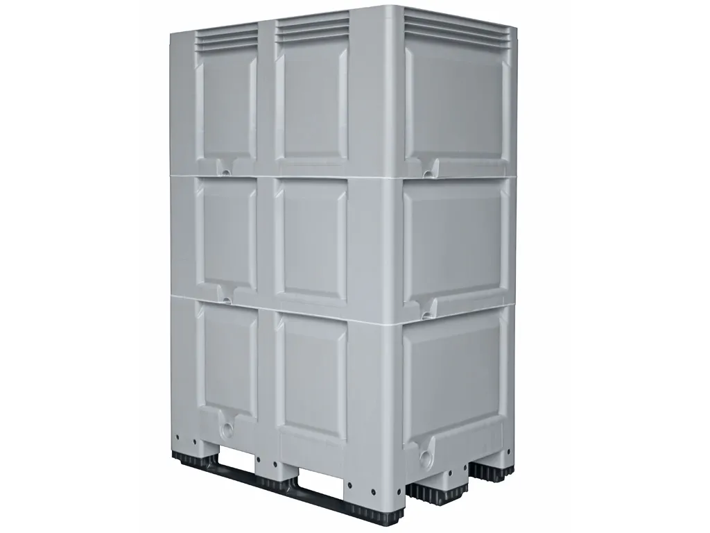 XXL kunststof palletbox - 1200 x 800 mm - 3 palletsledes - variabele hoogte