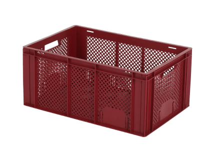 Stacking crate RX - 600 x 400 x H 274 mm - red