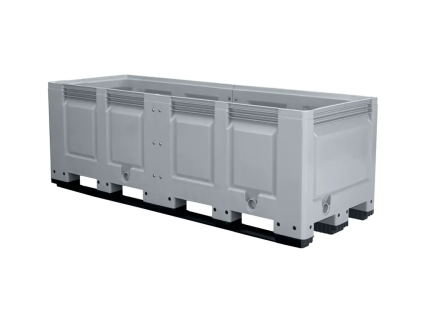 XL-size pallet box - type BIG BOX - DUO extended version - 2160 x 800 x H790 mm - 970 liter - 3 sledes - grey (custom-made)