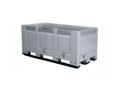 XL-size pallet box - type BIG BOX - DUO extended version - 1800 x 800 x H790 mm - 800 liter - 3 sledes - grey (custom-made)