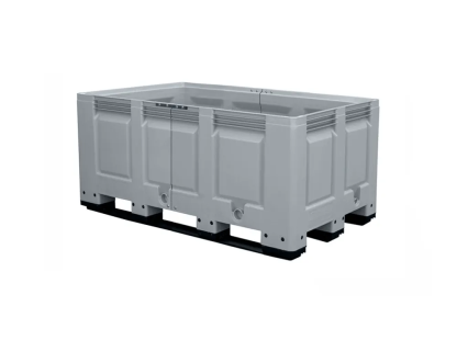 XL-size pallet box - type BIG BOX - DUO extended version - 1800 x 1000 x H790 mm - 800 liter - 3 sledes - grey (custom-made)
