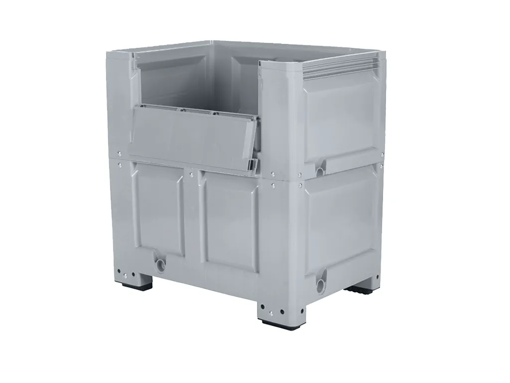 XL kunststof palletbox - 1200 x 800 mm - met klep - op 4 poten