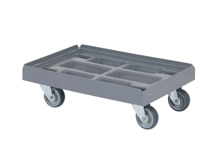 Transportroller 610x410mm 4 Lenkrollen verz. grau