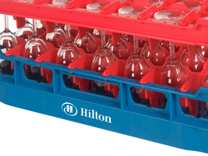 Glass basket 500 x 500 mm with company logo