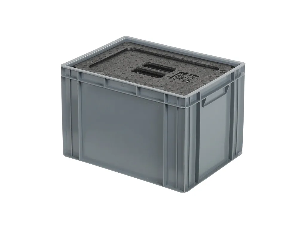 Caisse isotherme en caisse avec couvercle - 400 x 300 x H273 mm - gerbable