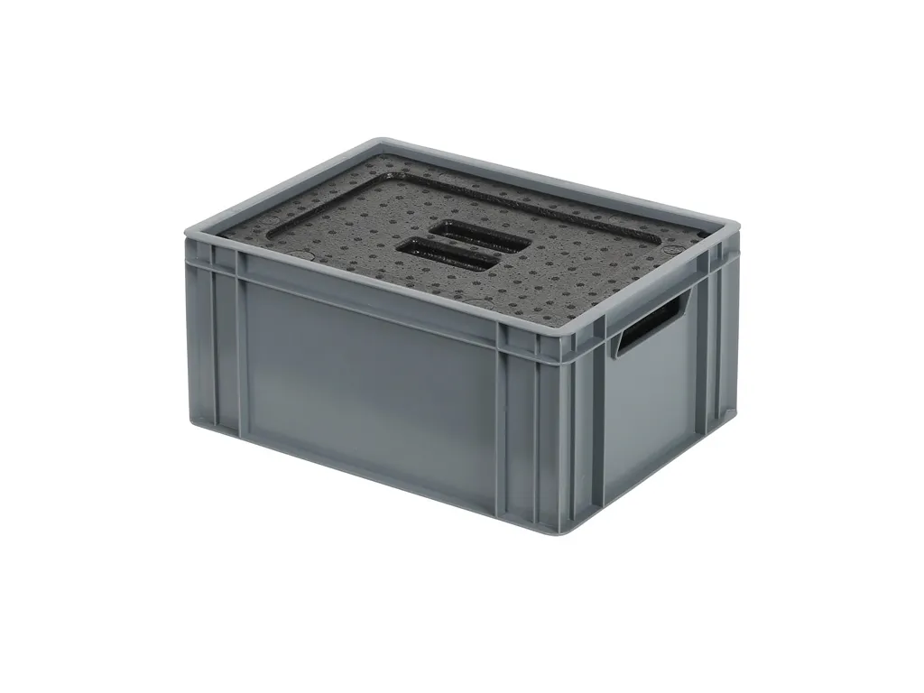 Caisse isotherme en caisse avec couvercle - 400 x 300 x H193 mm - gerbable
