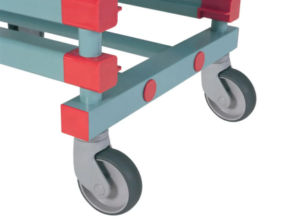 Rack with plastic wheels (unbraked)