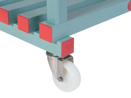 Rack with stainless steel wheels (unbraked)