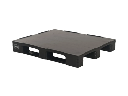 Industriepallet TC3 ECO - 1200x1000 mm - met randen 7mm - 3 palletsledes - zwart