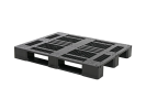 Industriepallet D3 ECO - 1200 x 1000 mm - met 3 palletsledes - zonder randen - zwart