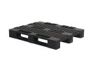 Industriepallet H3-L - 1200 x 1000 mm - met randen 7 mm - 3 palletsledes, open - zwart ESD