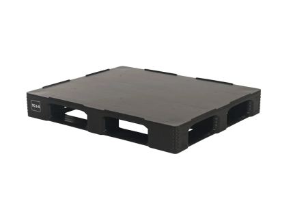Industriepallet TC3-5 ECO - 1200x1000 mm - met randen 7mm - 5 palletsledes - zwart