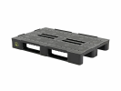 Europallet CS1-L - 1200 x 800 mm - met randen 7 mm - 3 palletsledes, open met versterkingsribben - zwart ESD