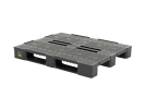 Industriepallet / ISO pallet CS3-L - 1200 x 1000 mm - met randen 7 mm - 3 palletsledes, open met versterkingsribben - zwart ESD&nbsp;