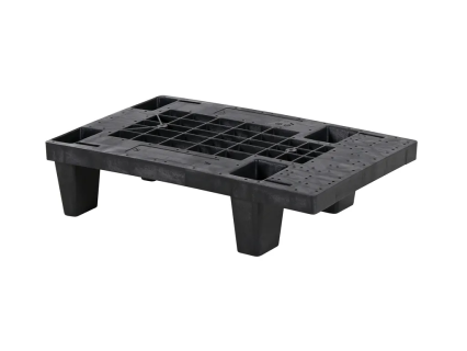 Exportpalette / Displaypalette 6040MR4F - 600 &times; 400 mm - auf 4 F&uuml;&szlig;en - nestbar - offene Deckfl&auml;che - ohne R&auml;nder - Standard-Regenerat - schwarz