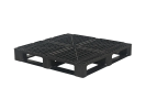 Exportpalette / ISO-Containerpalette - 1140 x 1140 mm - auf 6 Kufen - offenes Deck - mit umlaufendem Rand 5 mm - Standard-Regenerat - schwarz