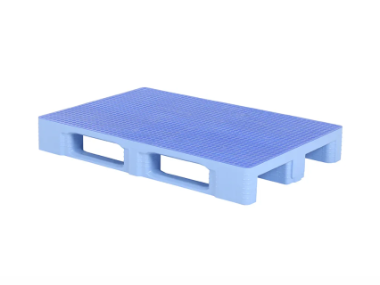 Europallet TC1 - 1200x800 mm - met antislip bovendek - 3 palletsledes - lichtblauw/blauw