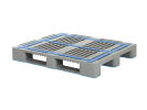Industriepallet L3 - 1200 x 1000 mm - met randen 5 mm - 3 palletsledes met antislip - palletdek met antislip - grijs/blauw