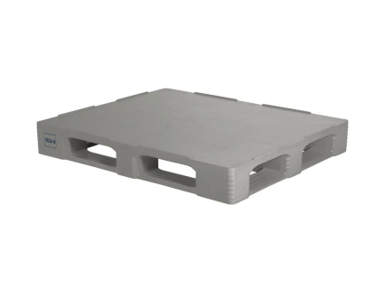 Industriepallet TC3-5 - 1200x1000 mm - met randen 7mm - 5 palletsledes - lichtgrijs