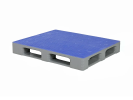 Industriepallet TC3-5 - 1200 x 1000 mm - met antislip bovendek - 5 palletsledes - grijs/blauw