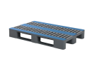 Europallet CR1 - 1200 x 800 mm - met 3 sledes overlangs - zonder randen - met antislip stroken - versterkt