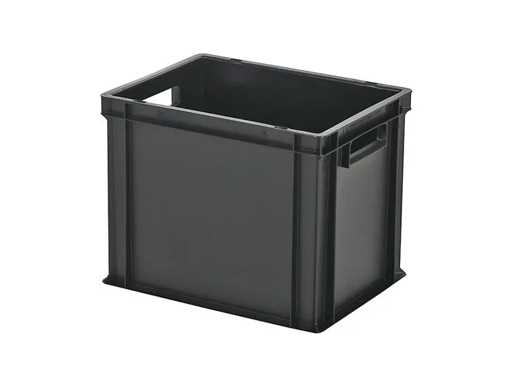 Stacking bin / bin for plates - 400 x 300 x H 320 mm - black (reinforced base)