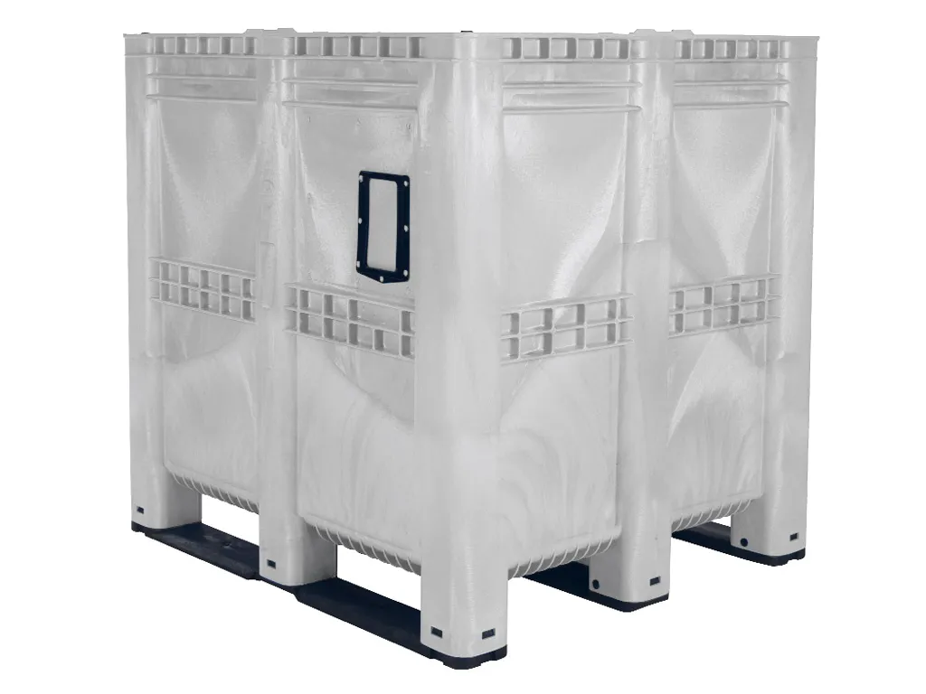 MAXI BOX Kunststoff Palettenbox - 1300 x 1150 mm - geschlossen - auf 3 Kufen - Grau