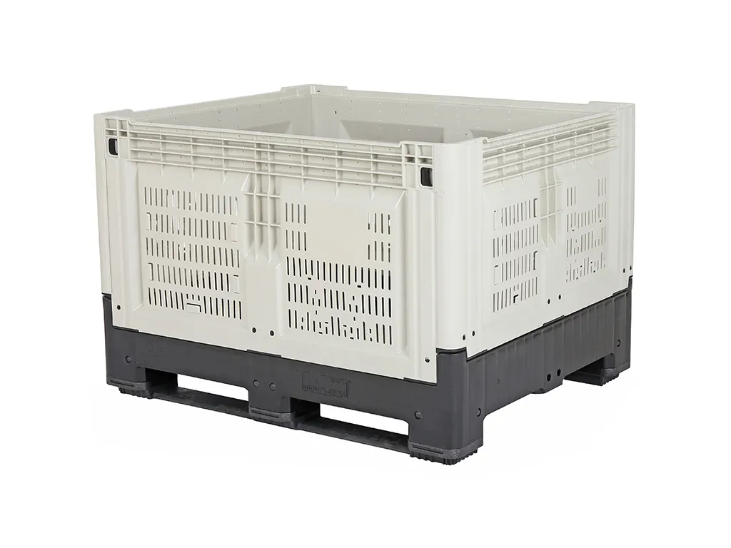 Foldable large container 1308 F2 - 1200 x 1000 x H805 mm - perforated - 2 skids