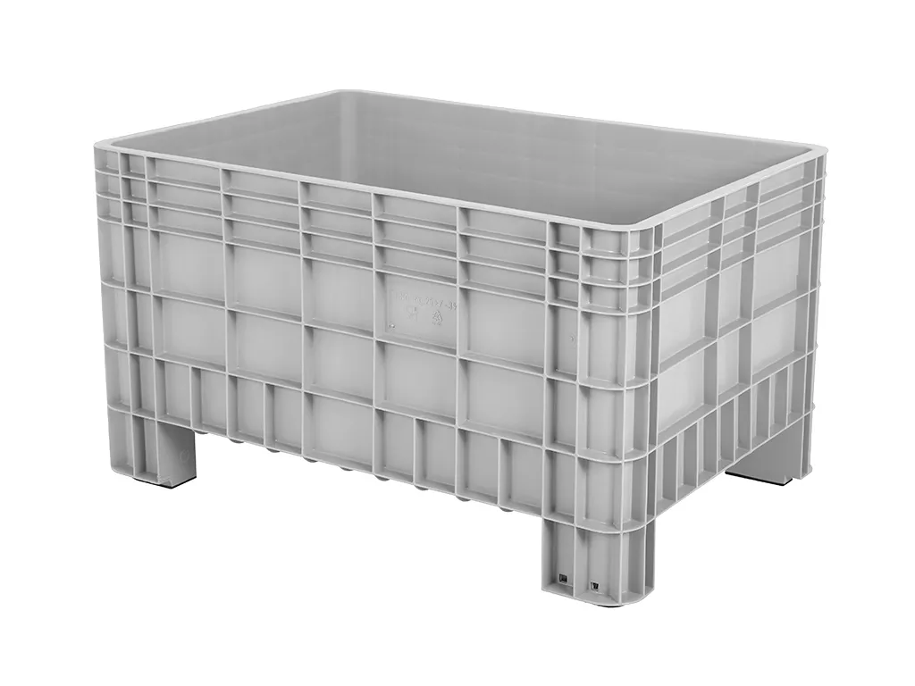Kunststof palletbox - 1200 x 800 mm - op 4 poten - vlakke wanden