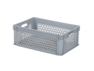 Stapelkrat LIGHT - 600 x 400 x H 220 mm - geheel geperforeerd - grijs